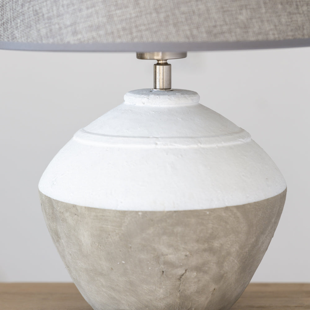 Stoneware Lamp Cali With Grey Shade