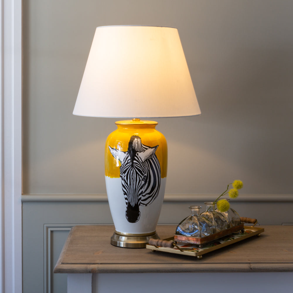 Lamp Zebra With White Shade