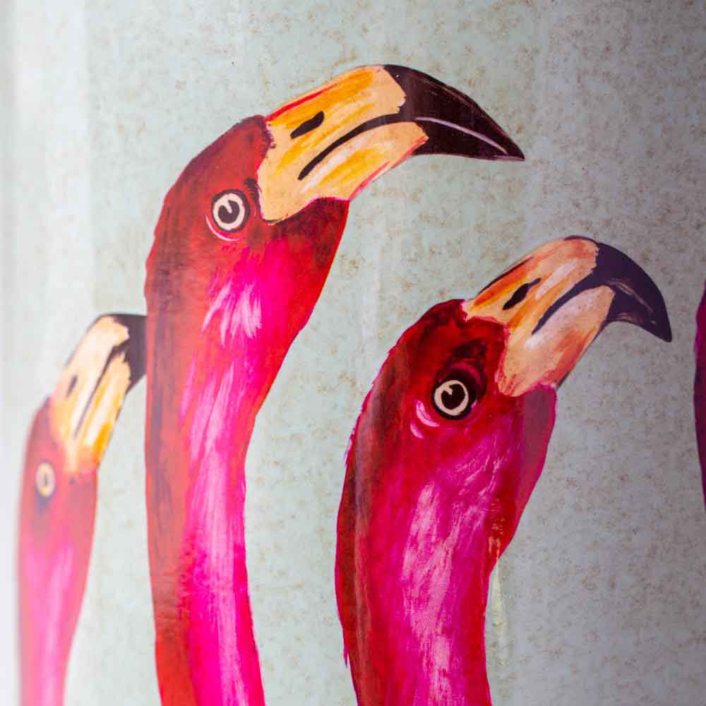 Tall Lamp Flamingo Heads With White Shade