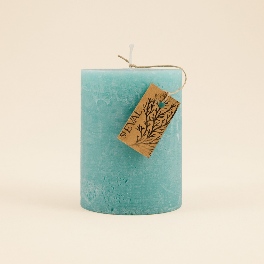 Sea Moss & Driftwood Fragranced Coloured Pillar Candle