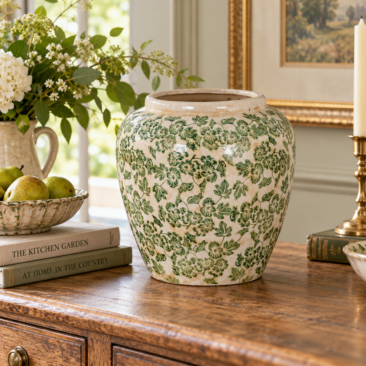 Large Green Clover Olpe Vase lifestyle image