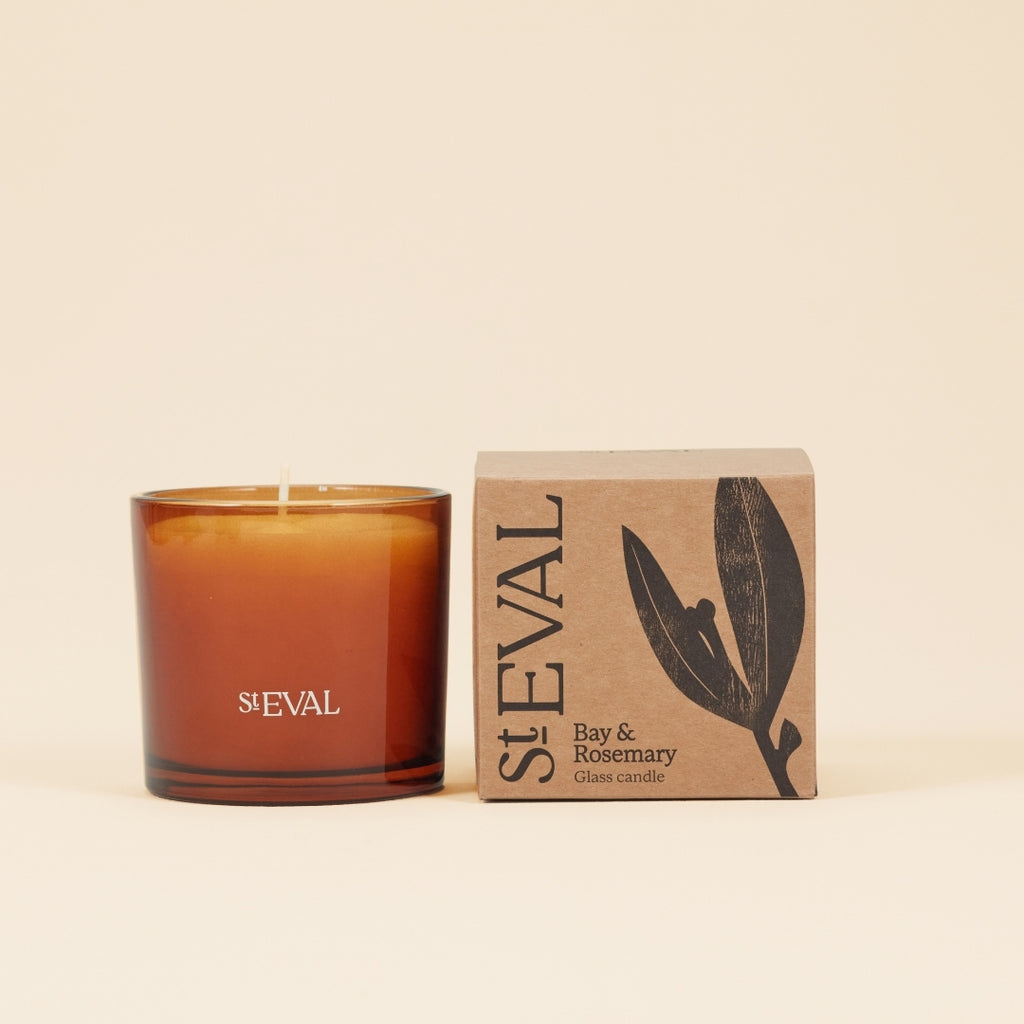 Bay & Rosemary Amber Glass Candle