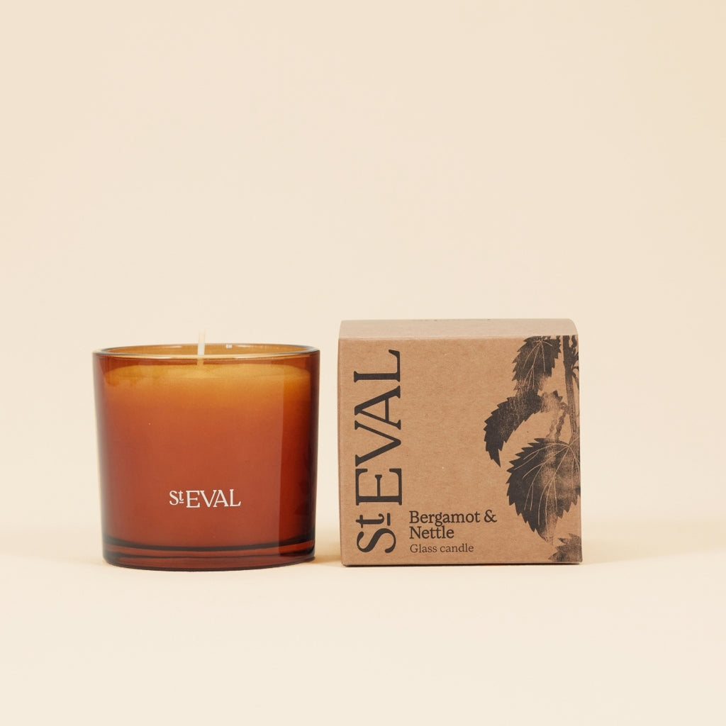 Bergamot & Nettle Amber Glass Candle