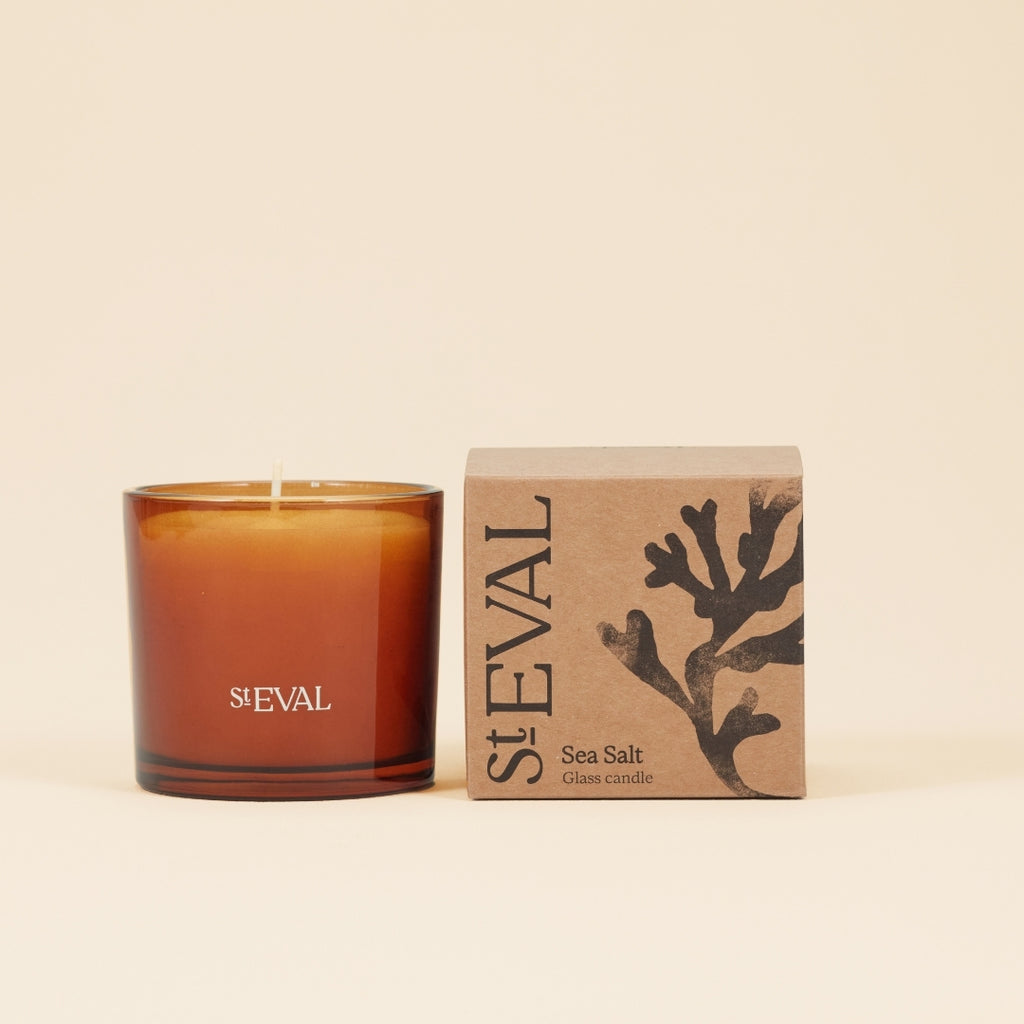 Sea Salt Amber Glass Candle