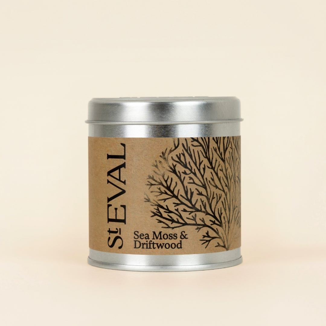 Sea Moss & Driftwood Scented Tin Candle