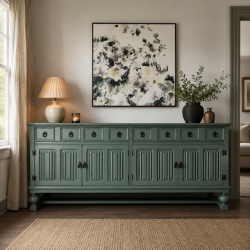 Old Charm 4 Door Sideboard 'Card Room Green'