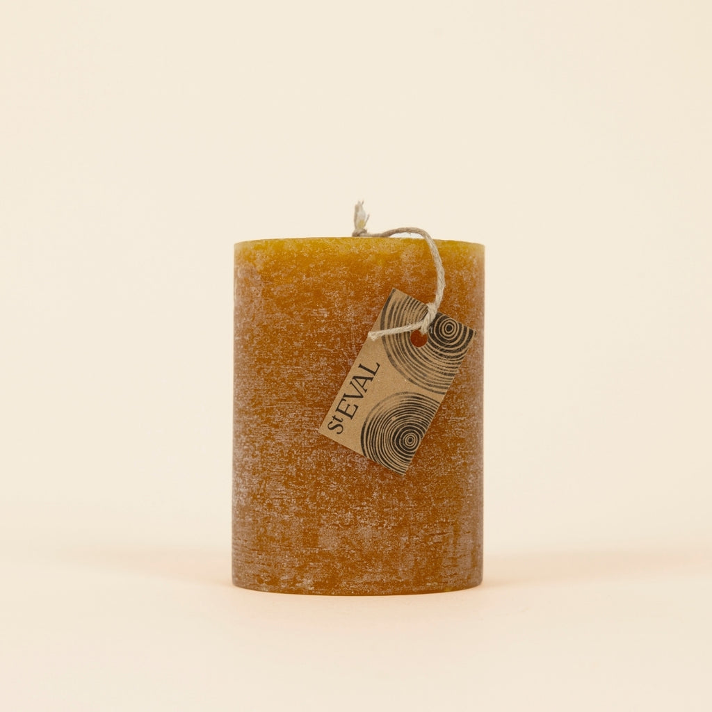 Sandalwood Fragranced Coloured Pillar Candle
