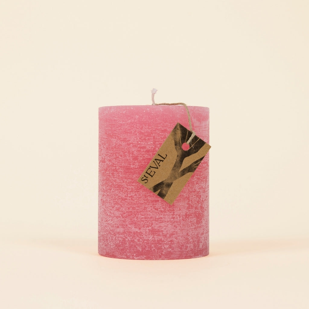 Wild Rhubarb Fragranced Coloured Pillar Candle