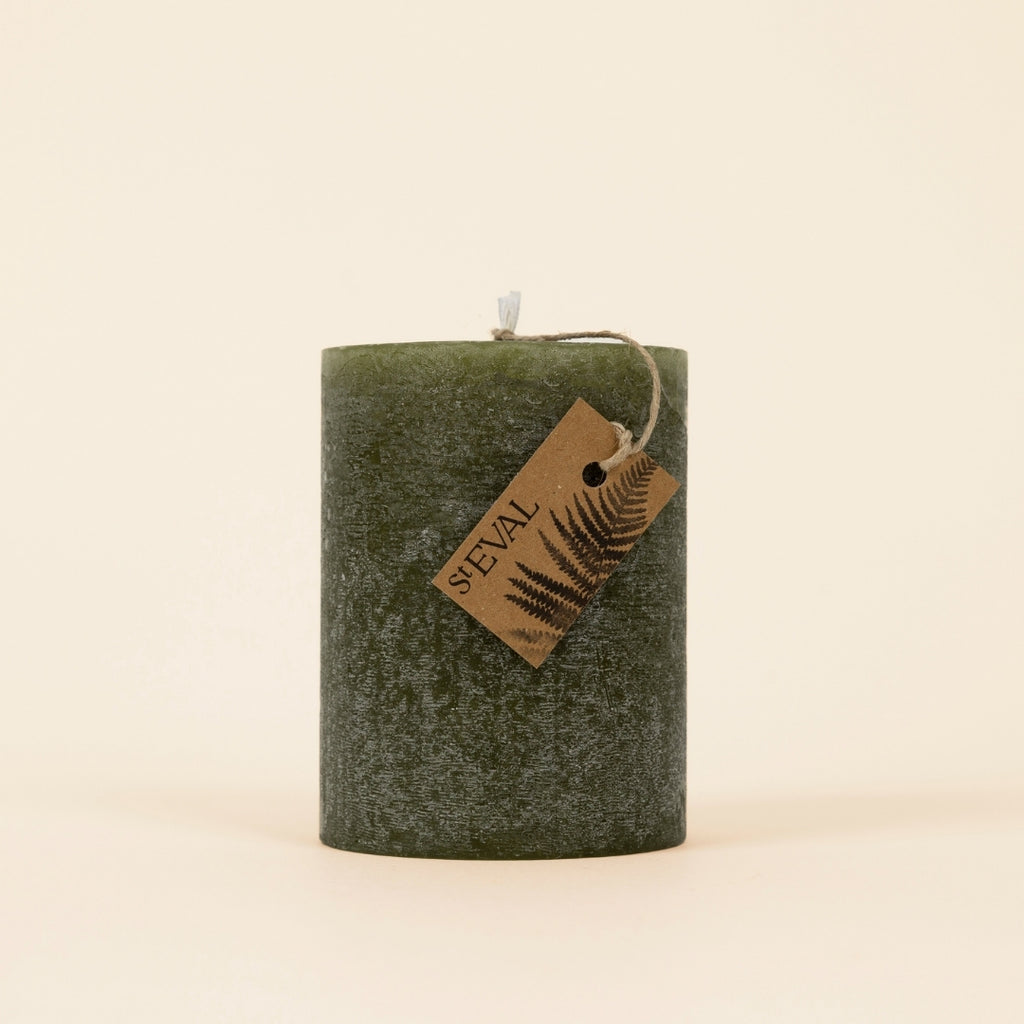 Granite & Moss Fragranced Coloured Pillar Candle