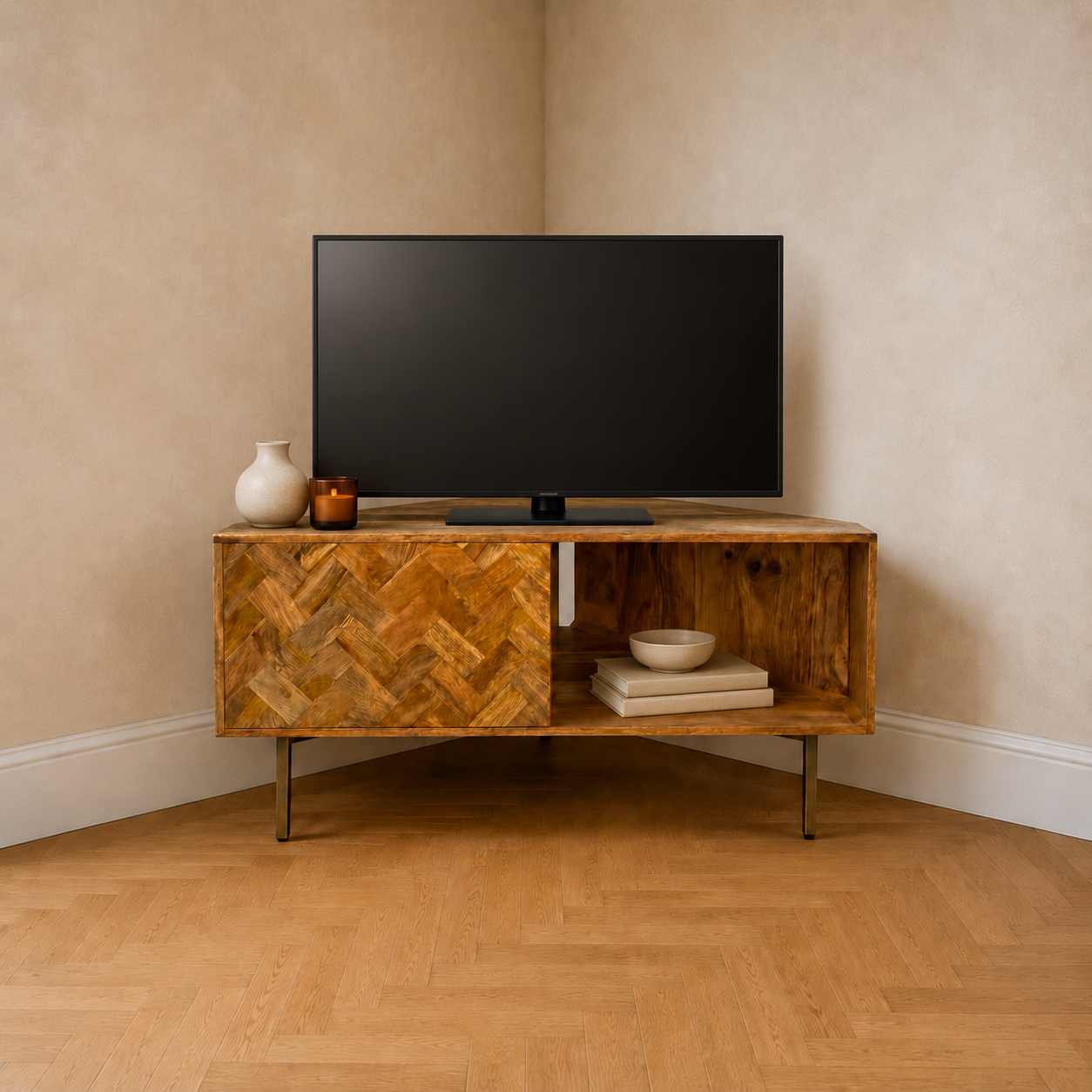 Block Mango Light Corner TV Stand