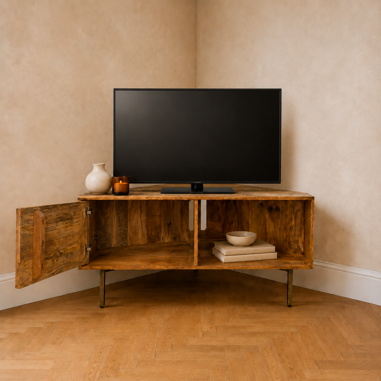 Block Mango Light Corner TV Stand