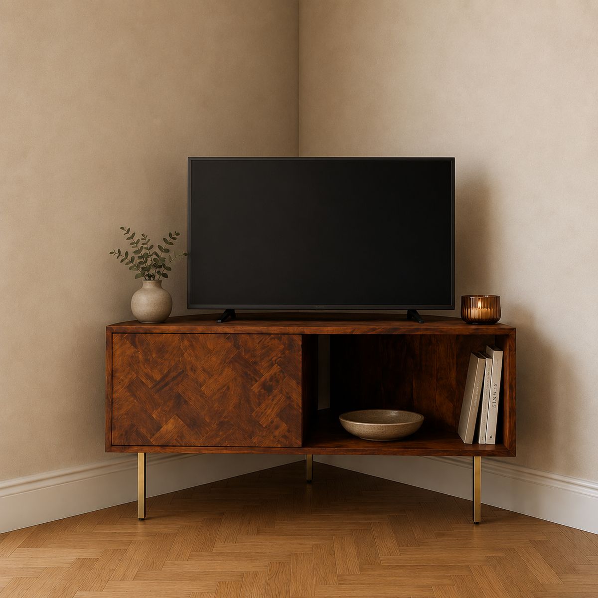 Block Mango Corner TV Stand