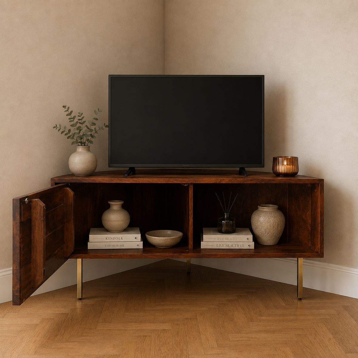 Block Mango Corner TV Stand