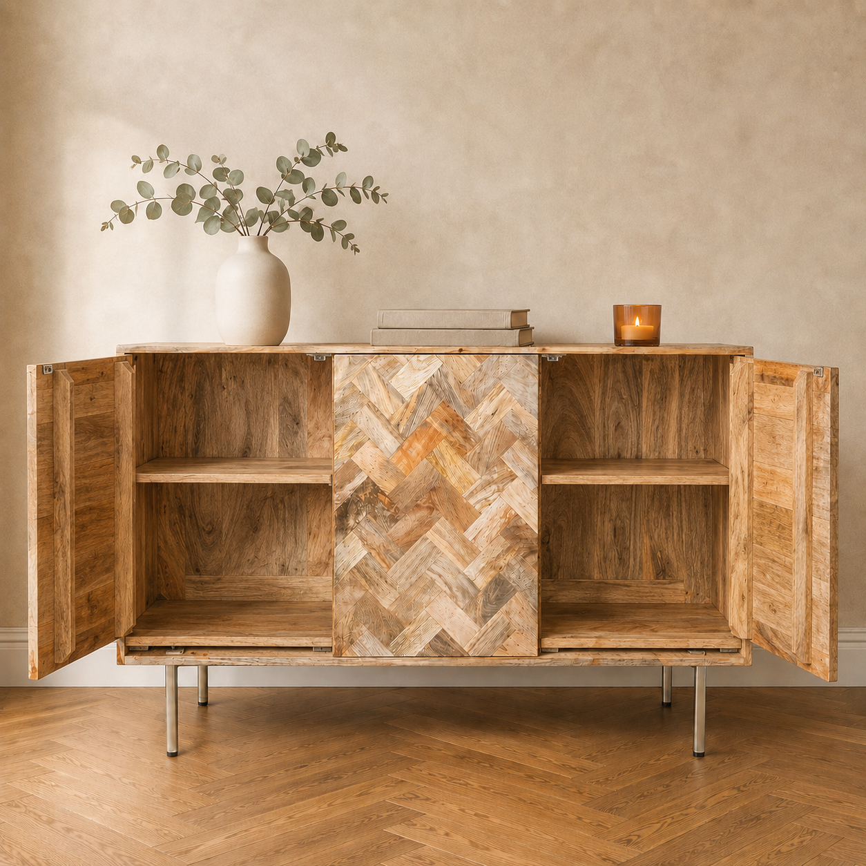 Block Mango Light 3 Door Sideboard