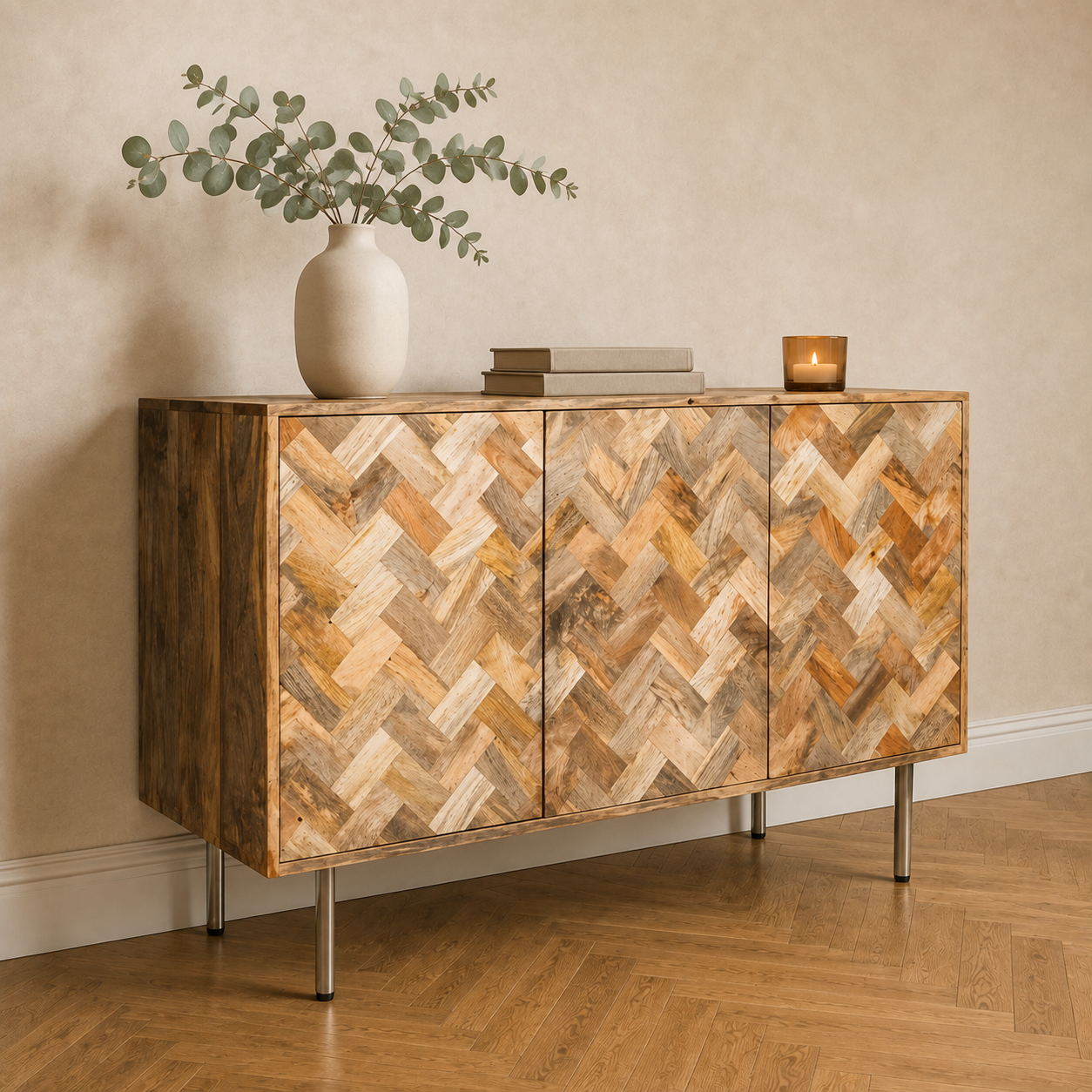 Block Mango Light 3 Door Sideboard