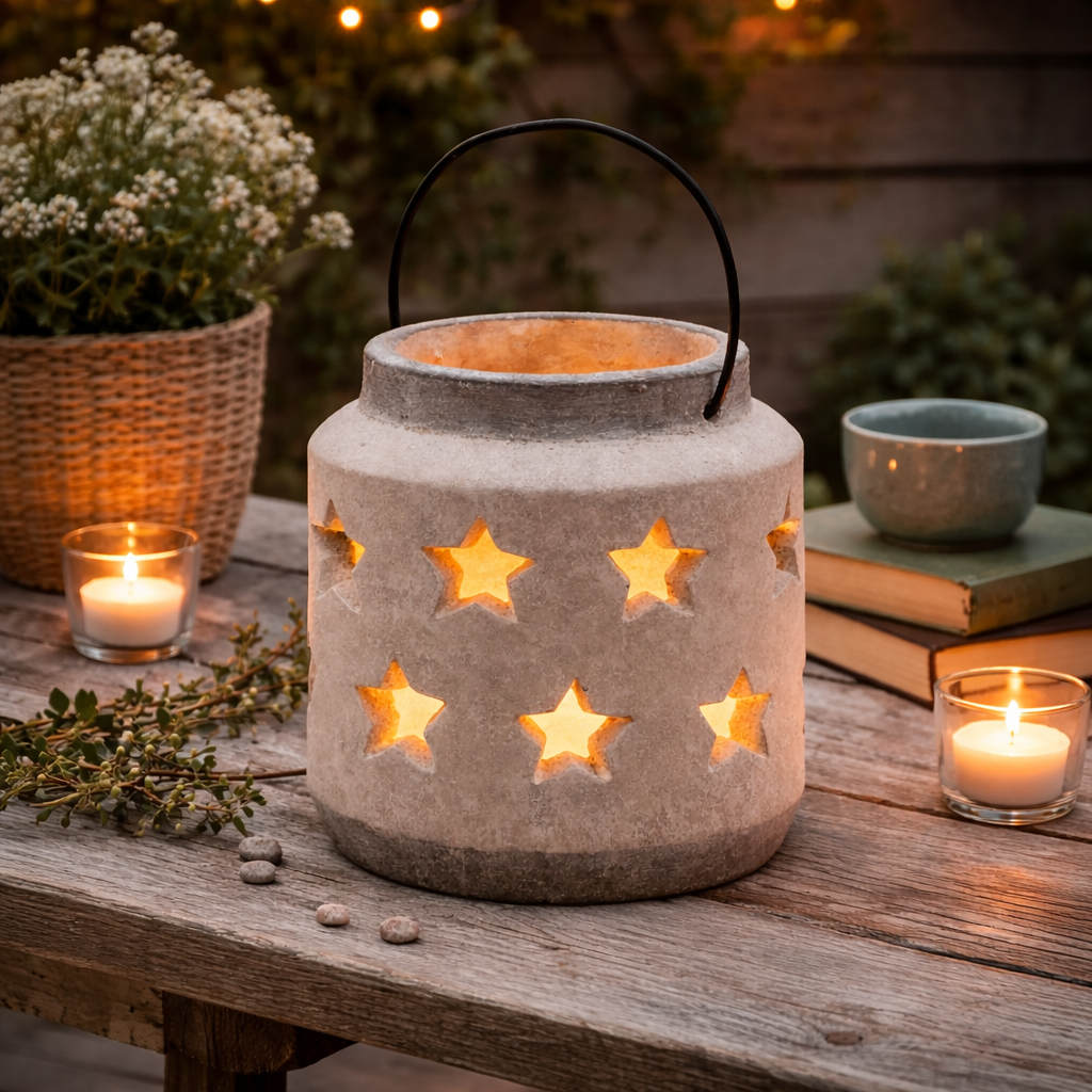 Bloomville Stone Star Lantern