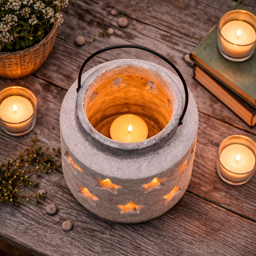 Bloomville Stone Star Lantern