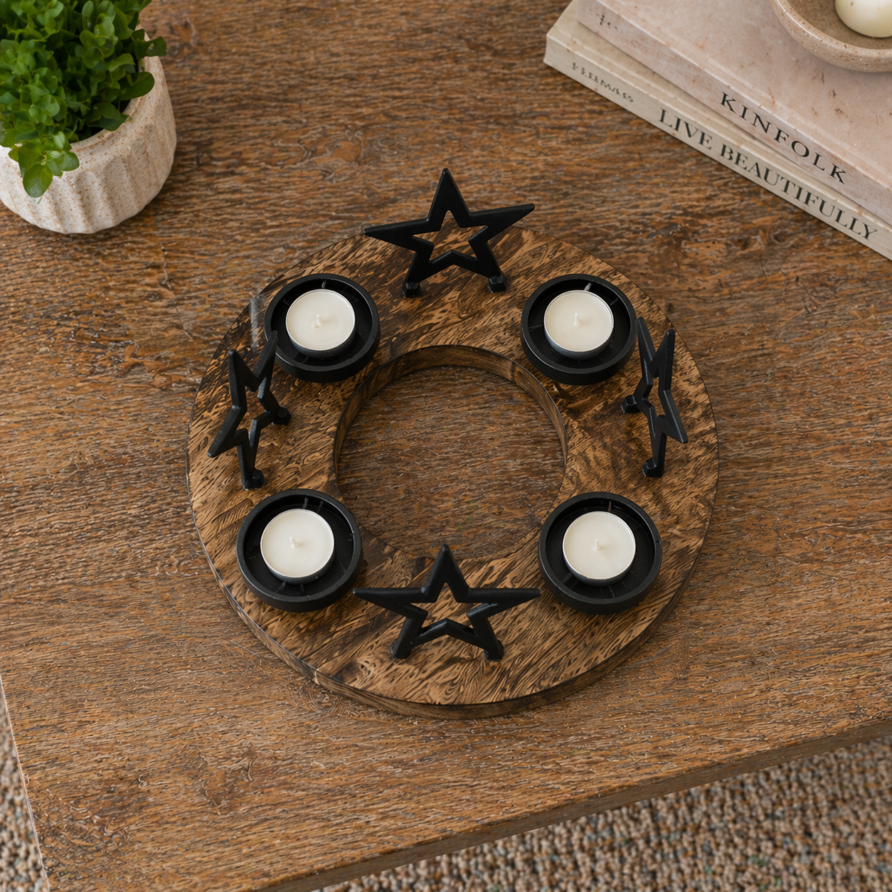 Black Table Display T Light Holder