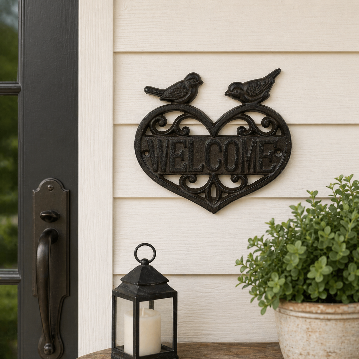 Welcome Heart Iron Plaque