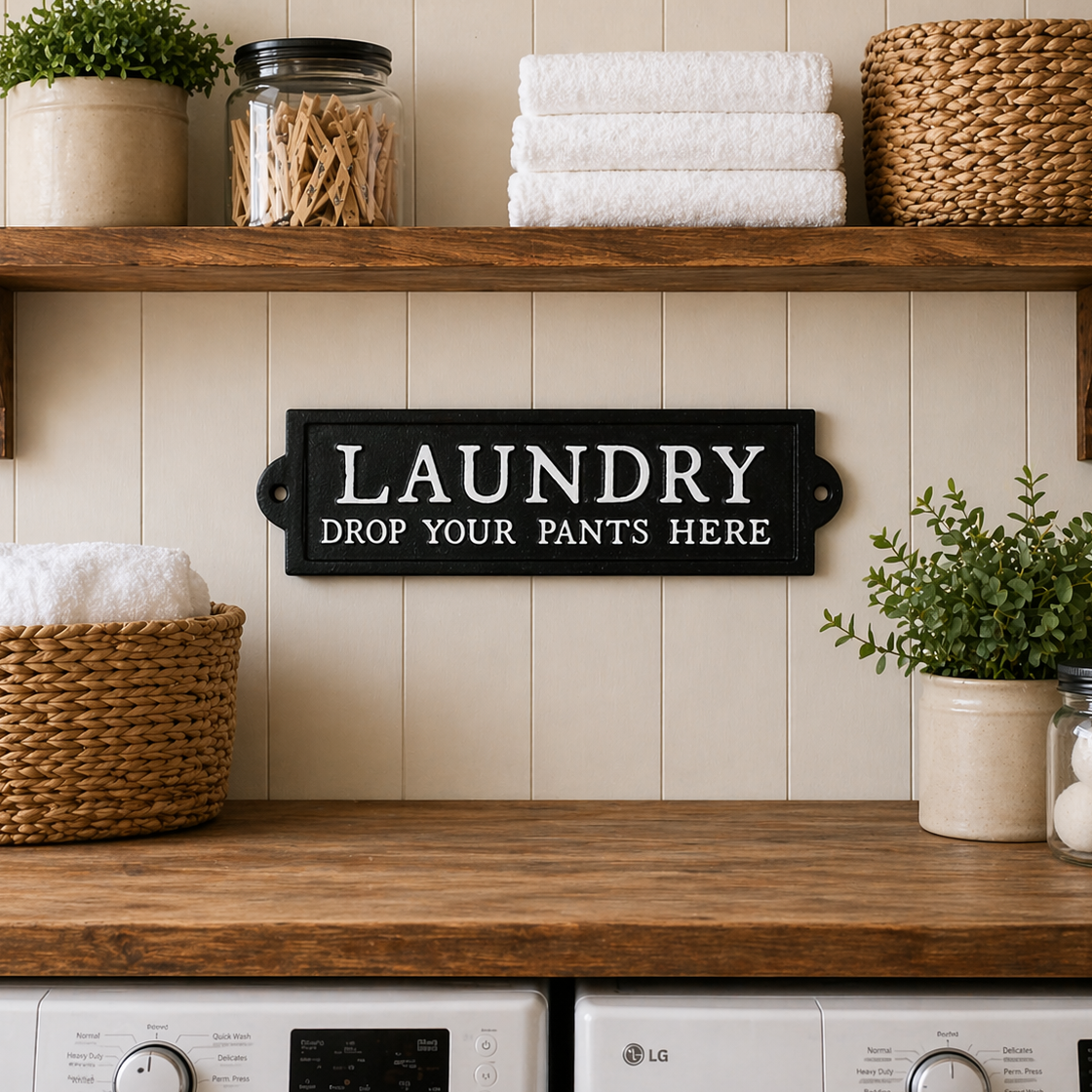 Cast Iron Laundry Sign
