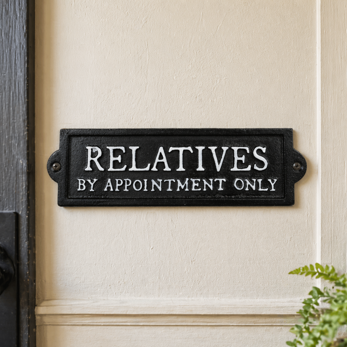 Relatives Cast Iron Plaque