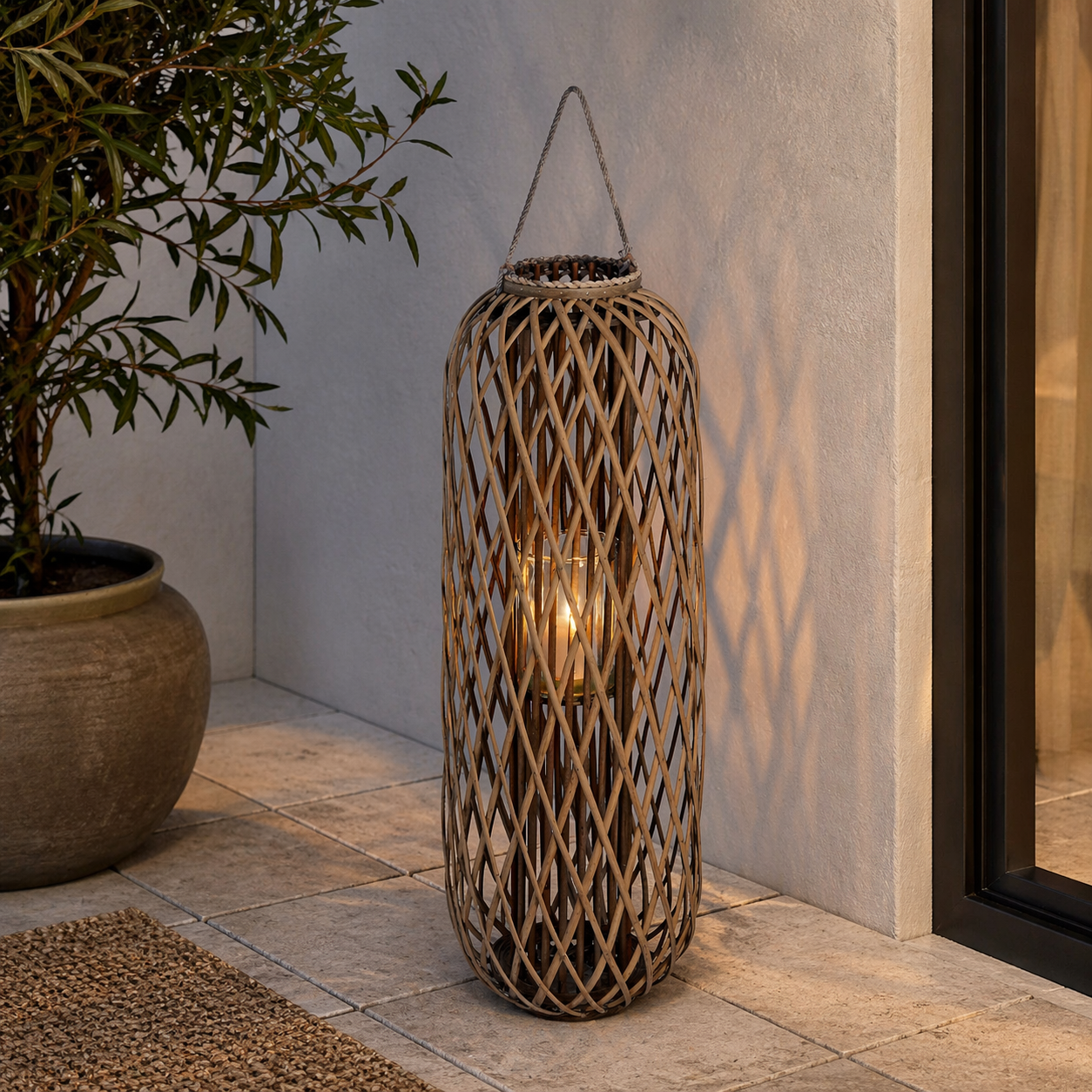 Huge Standing Wicker Lantern