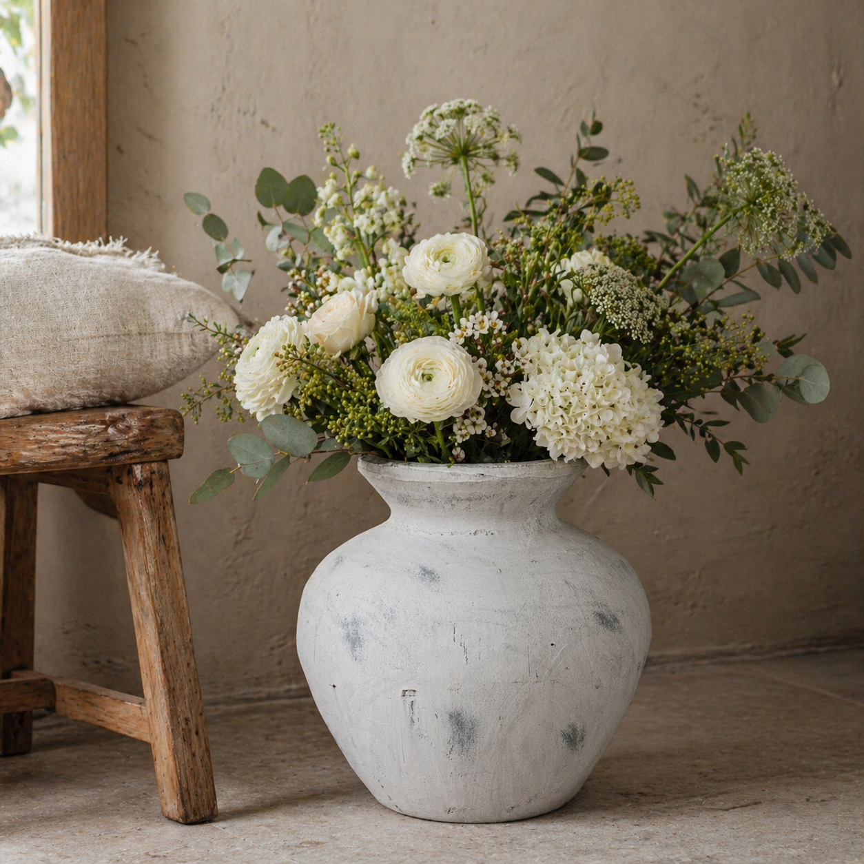 Darcy Antique White Vase