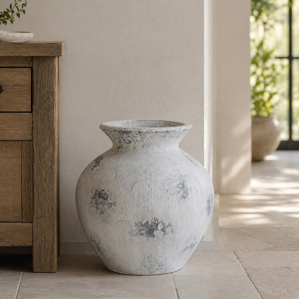 Downton Large Antique White Vase