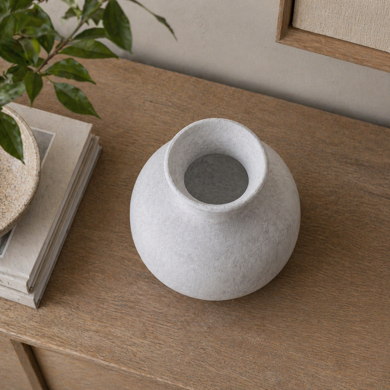 Darcy Squat Stone Vase