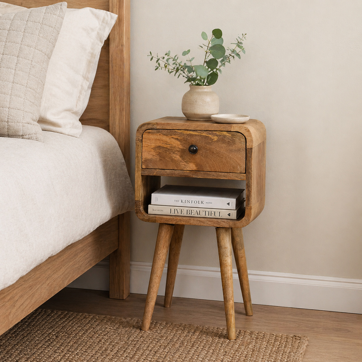 Mini Oak-ish Curve Lower Bedside