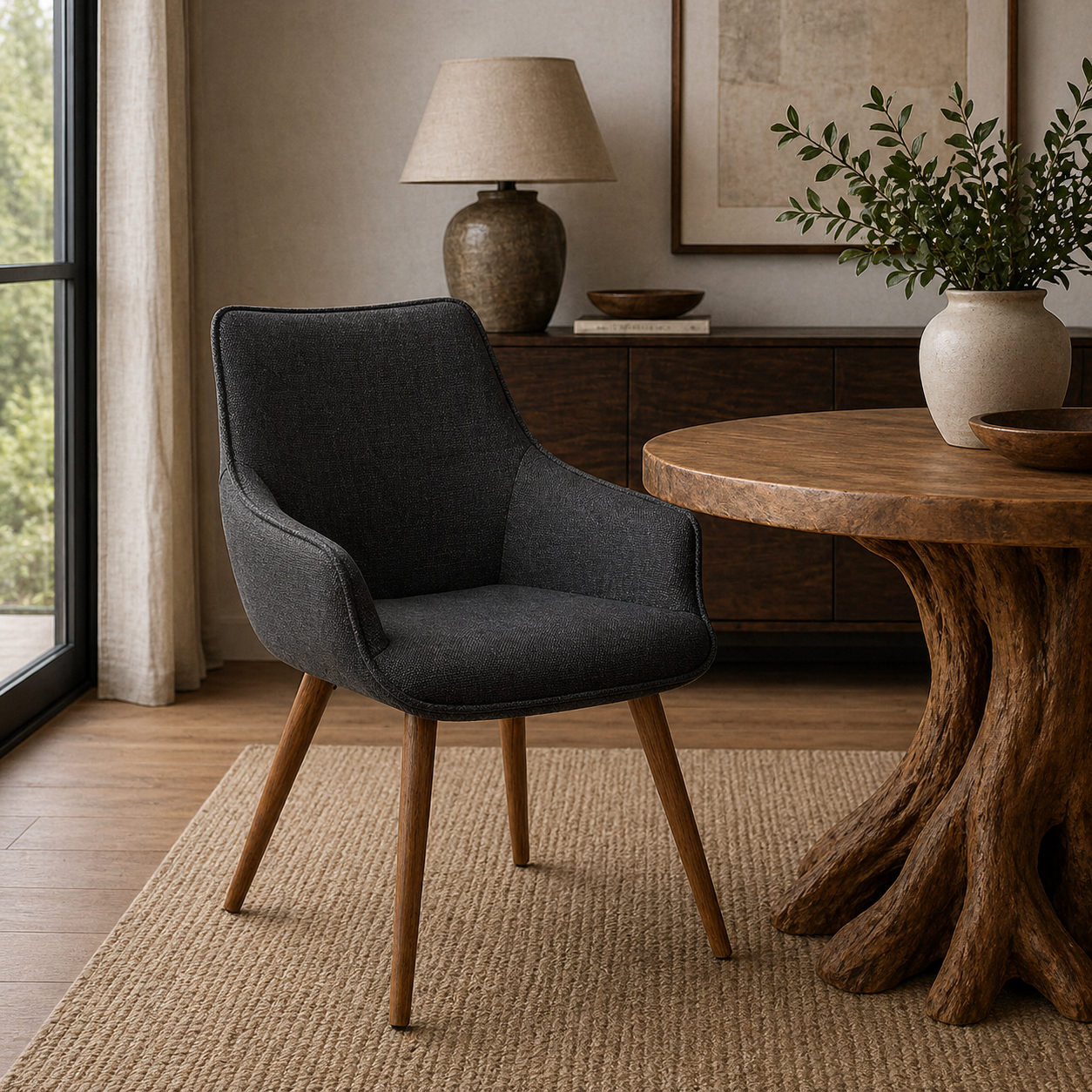 Bude Dining Chair (Slate Grey Twill) - Set of 2