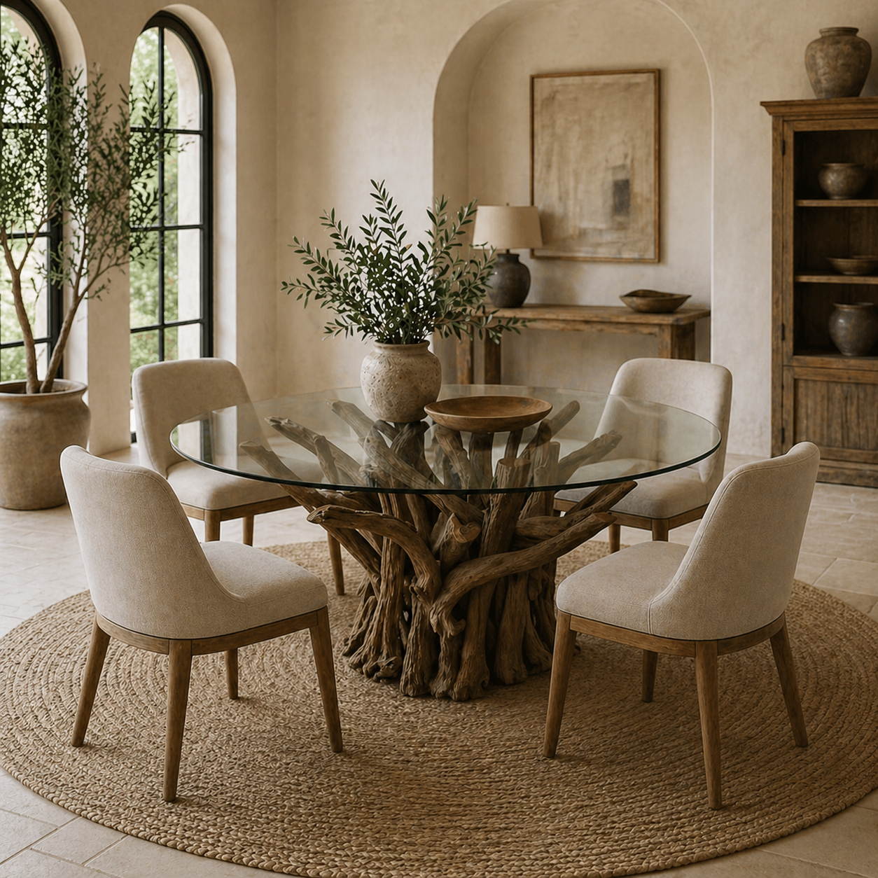 Leila Branchwood Round Dining Table (130cm)
