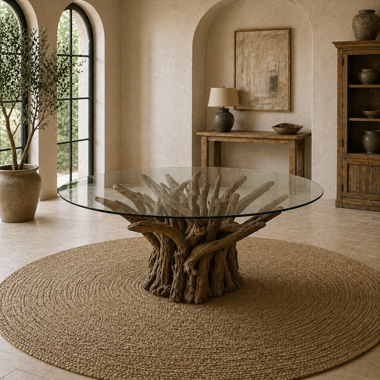 Leila Branchwood Round Dining Table (130cm)