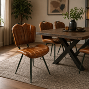 Healey Vegan Leather Chair Tan - Set of 2