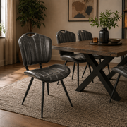 Healey Vegan Leather Chair Grey - Set of 2