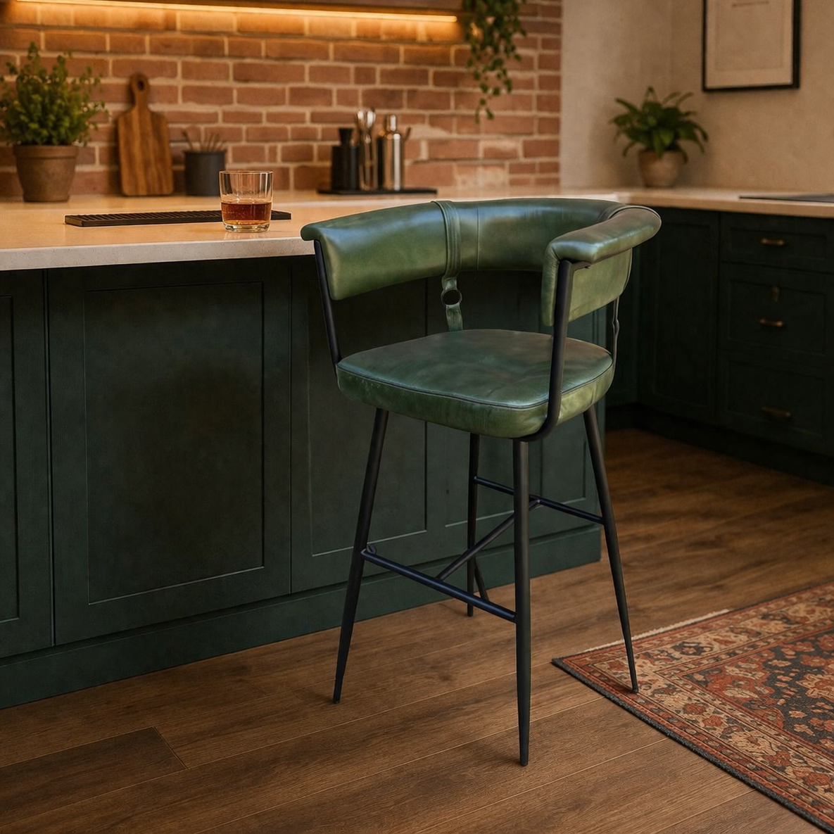 Leather Breakfast Bar Counter Stool