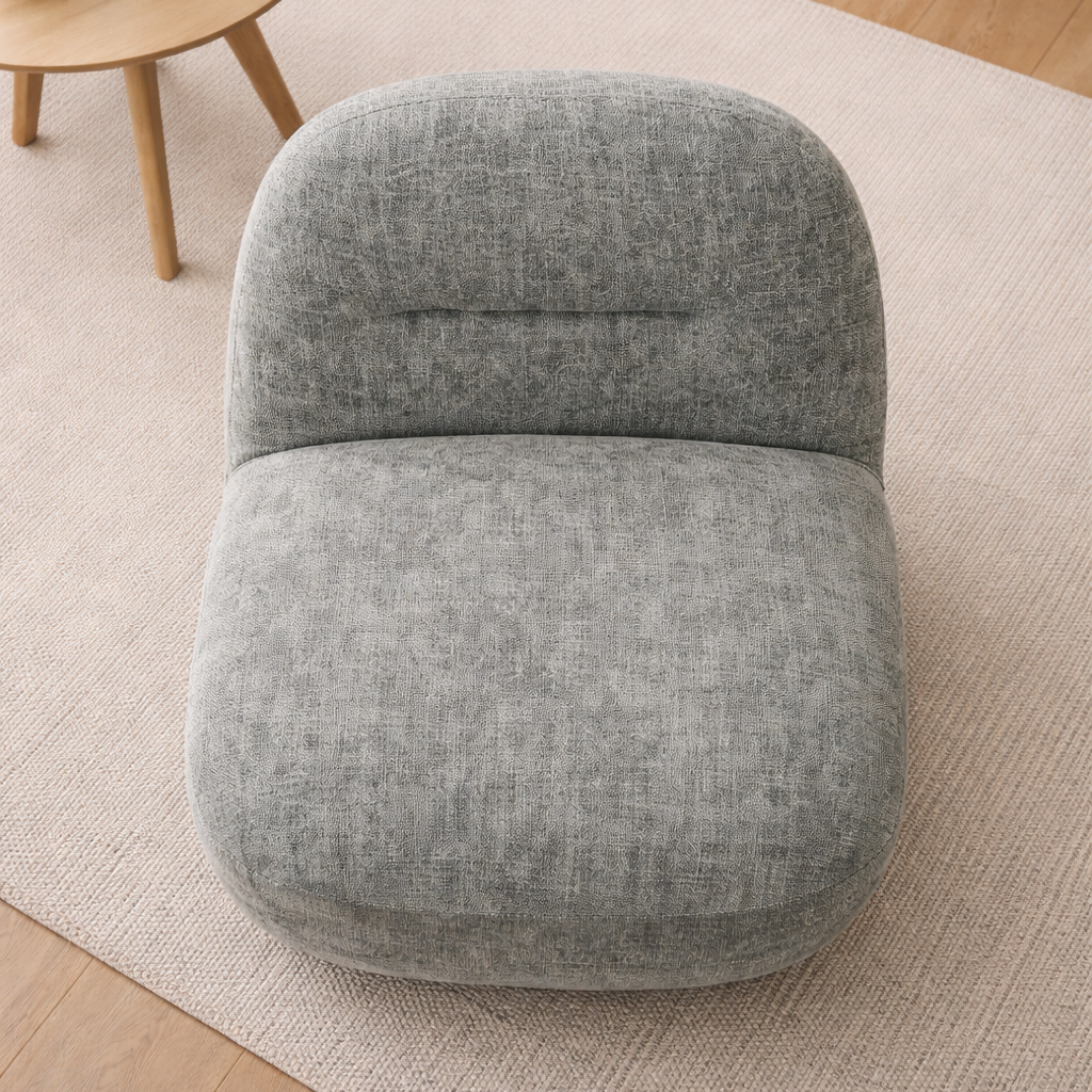 Sienna Oversized Swivel Chair In Boucle Olive