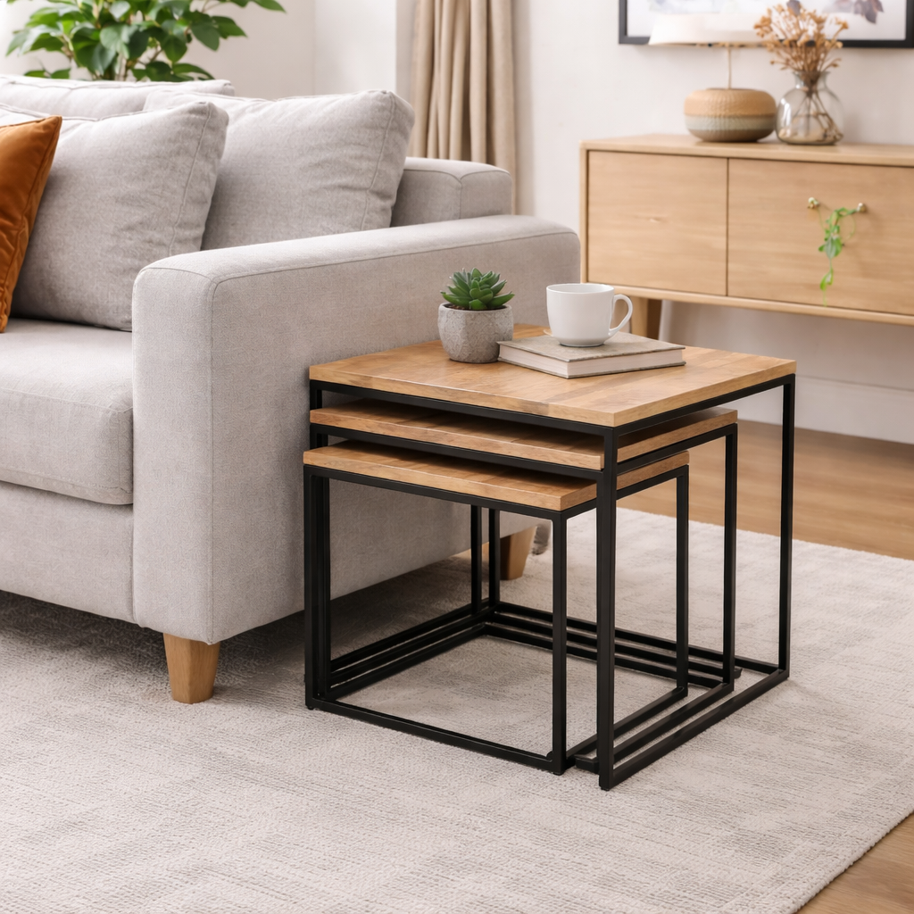 Old Empire Square Nest Of 3 Tables