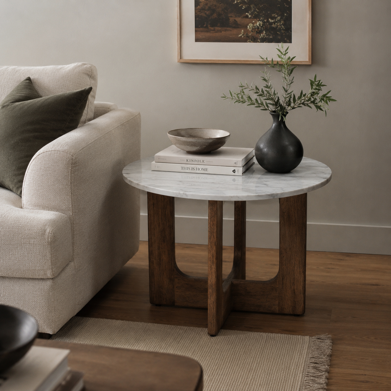 Siena Large Marble Lamp Table