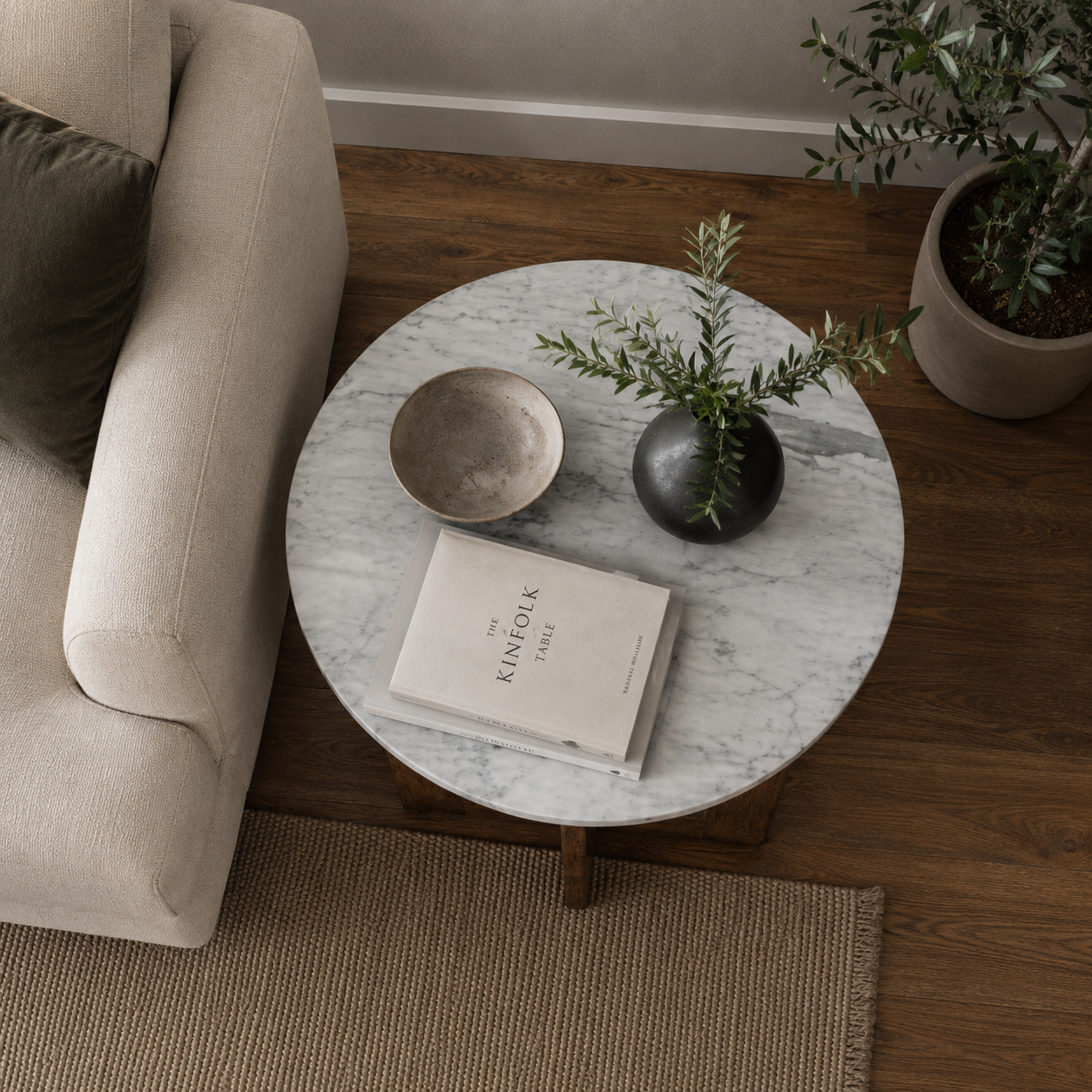 Siena Large Marble Lamp Table