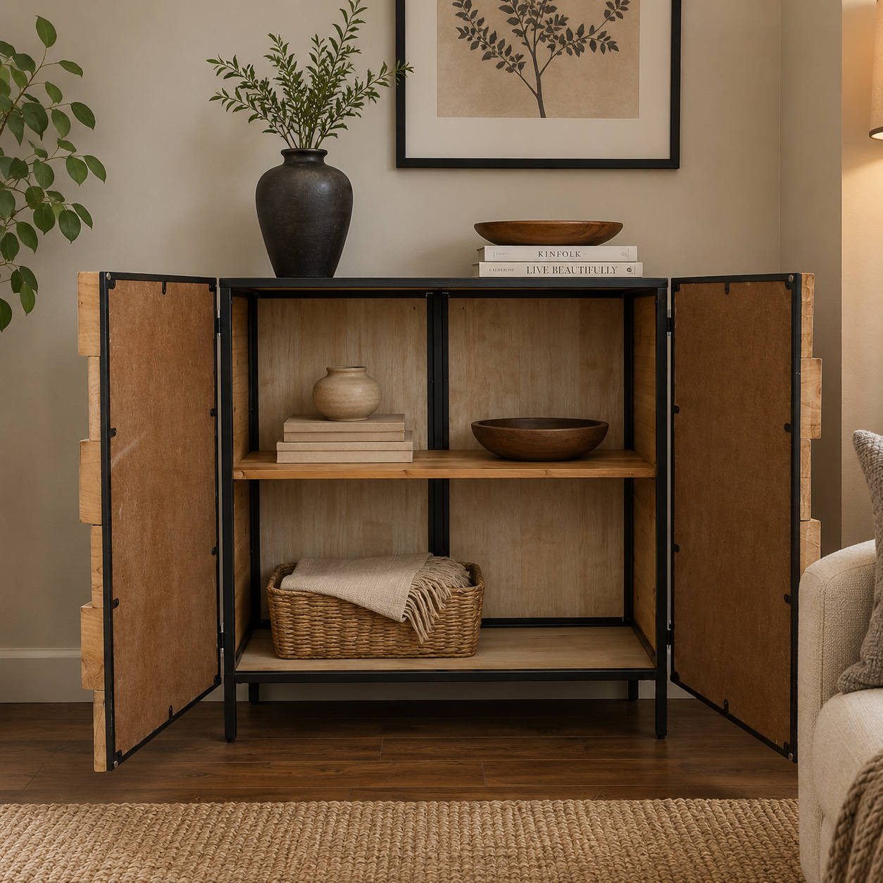 Blockwood Grain Cabinet