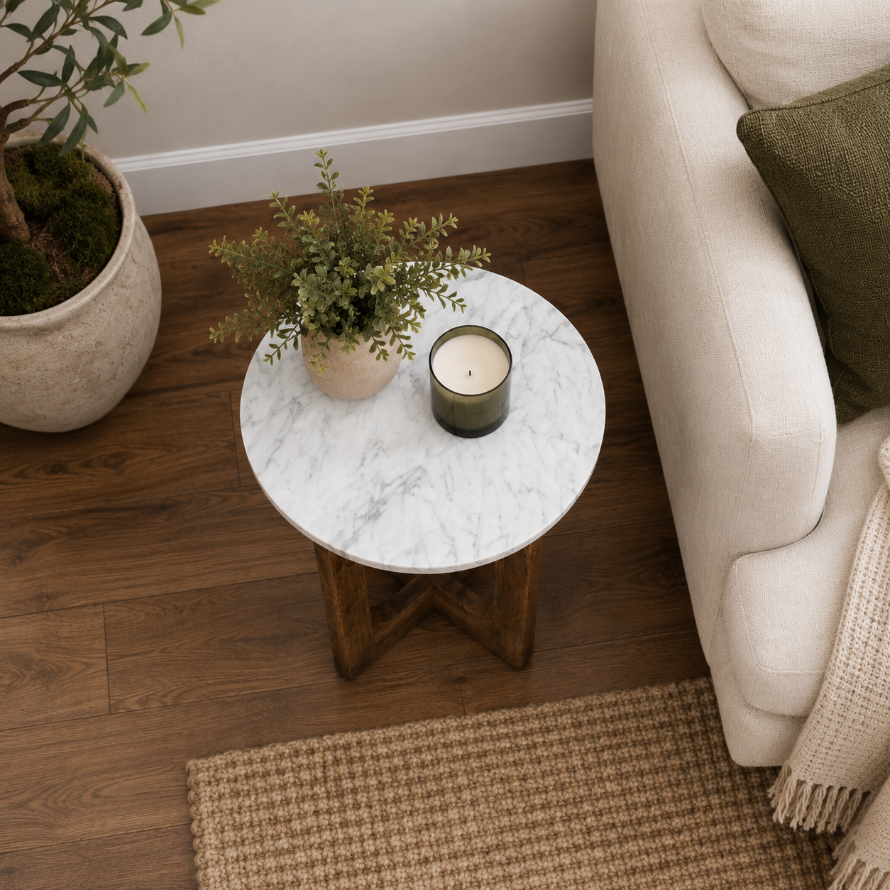 Siena Marble Lamp Table