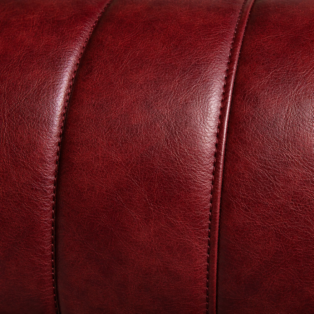 Red Leather Footstool