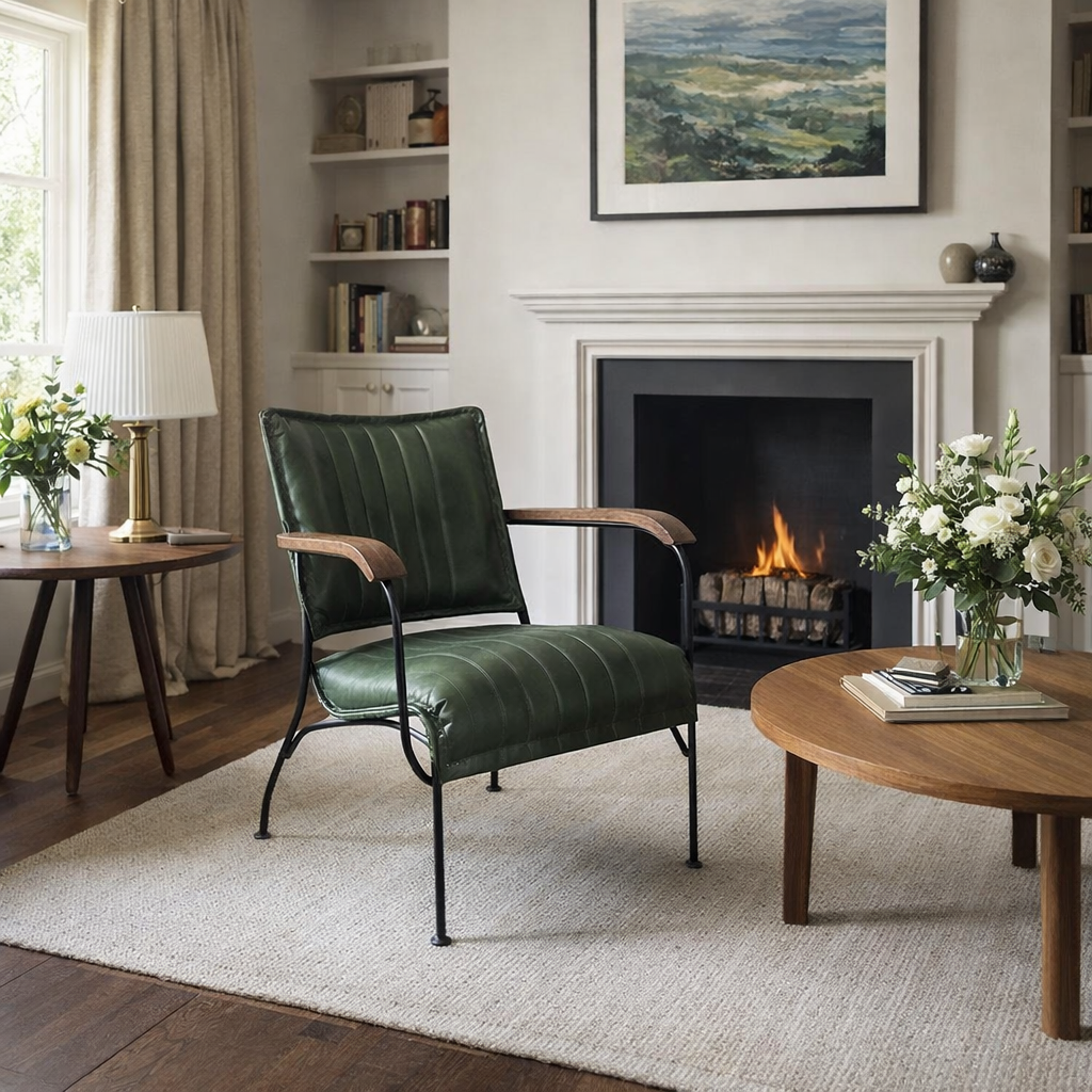 Green Leather Armchair
