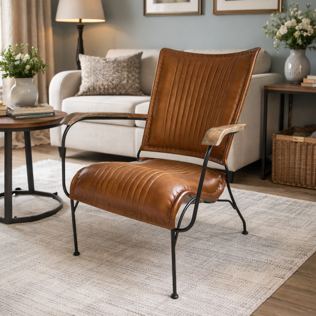 Brown Leather Armchair