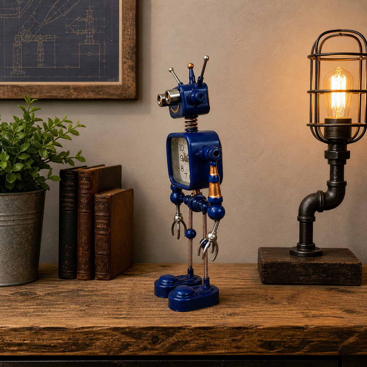 Blue Robot Clock