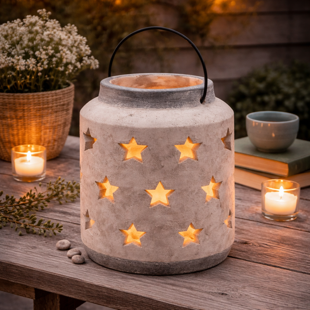 Bloomville Stone Star Lantern