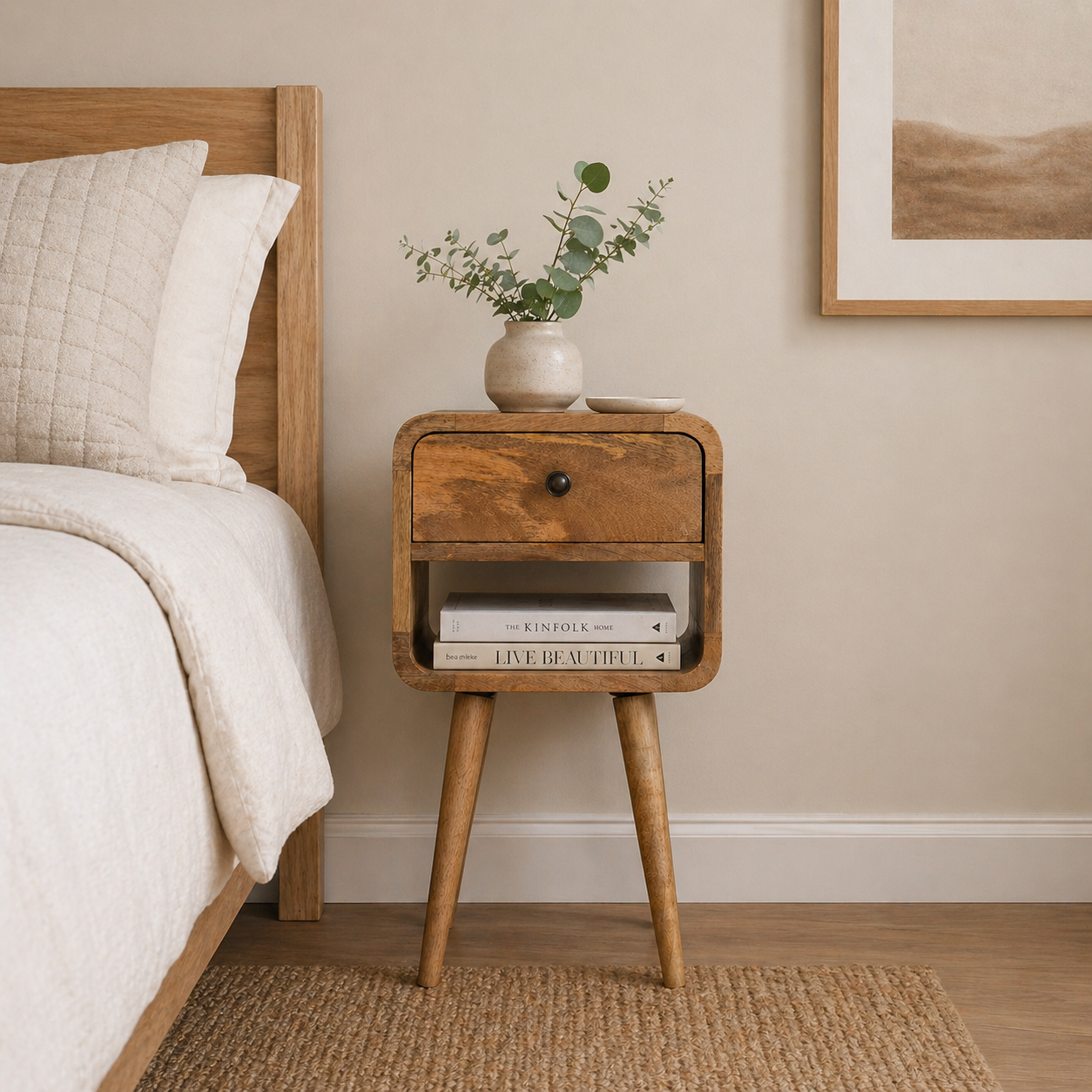 Mini Oak-ish Curve Lower Bedside