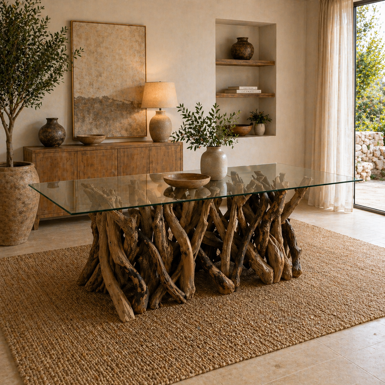 Leila Branchwood Rectangular Dining Table (180cm)