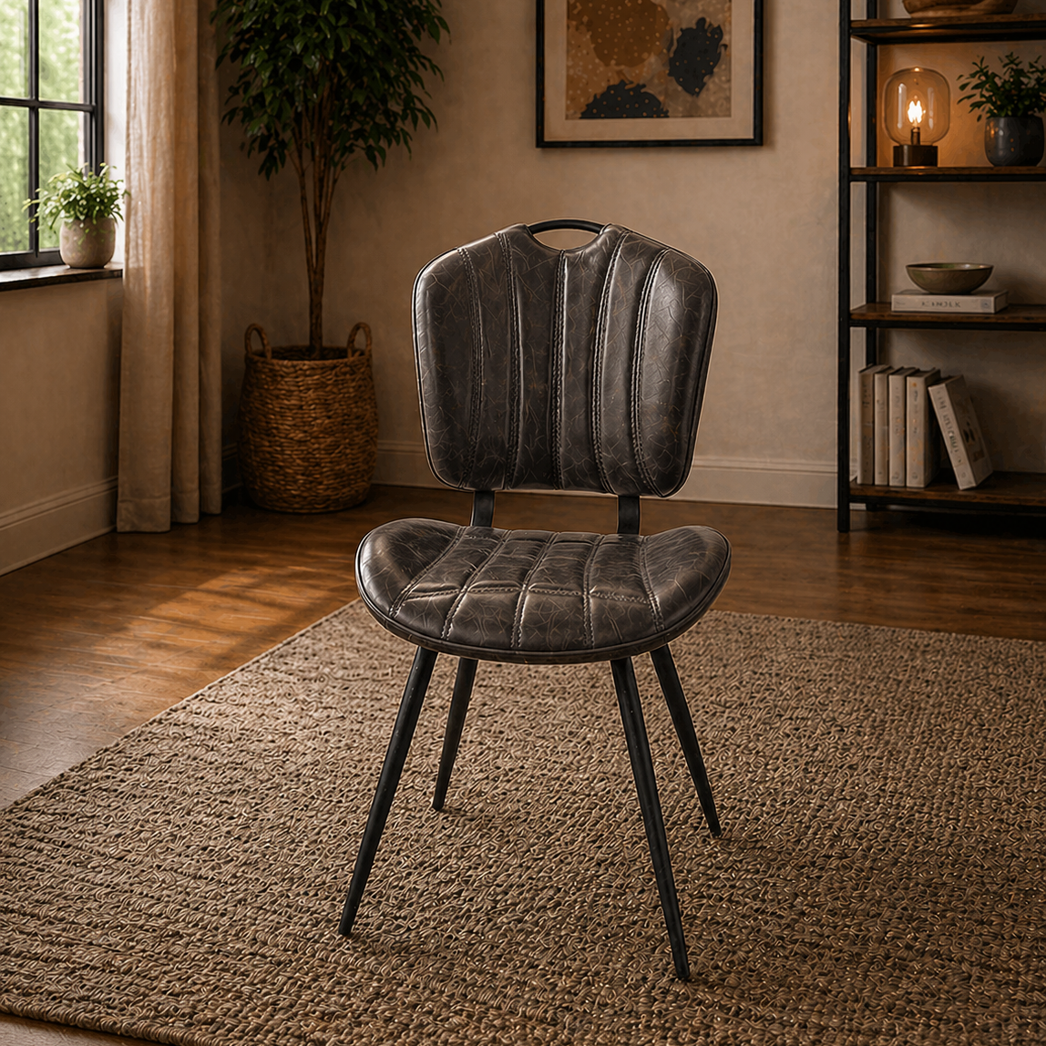 Healey Vegan Leather Chair Chestnut - Set of 2